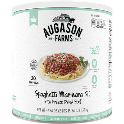 Crown Canyon Augason Farms Ready Cuisine Spaghetti Marinara with Freeze Dried Beef Kit, 47.84 oz