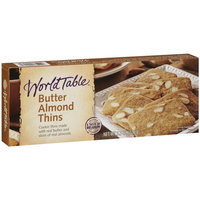 World Table Butter Almond Thins Cookies, 3.5 oz