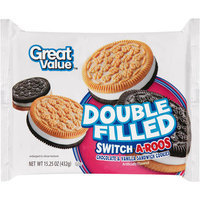 Great Value Double Filled Switch-A-Roos Chocolate & Vanilla Sandwich Cookies, 15.25 oz