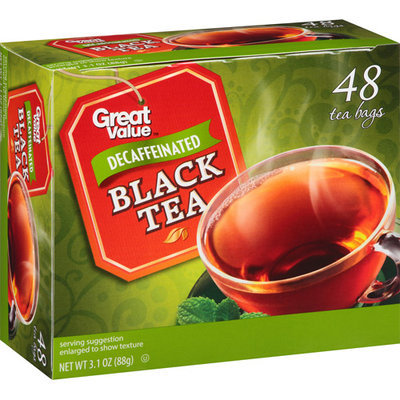 Great Value Decaffeinated Black Tea Bags, 48 count, 3.1 oz