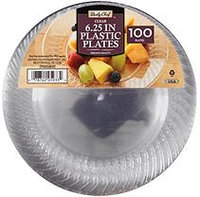 Daily Chef Clear Plastic Plates, 6.25