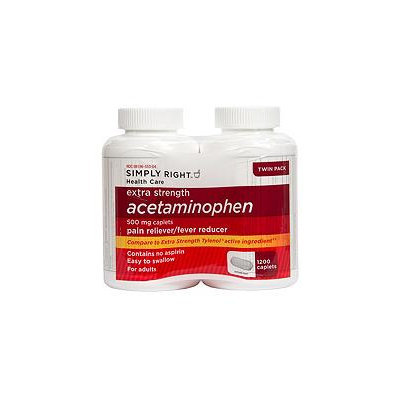 Simply Right Extra Strength Acetaminophen Caplets (600 ct, 2 pk.)