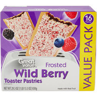 Great Value Frosted Wild Berry Toaster Pastries, 16ct