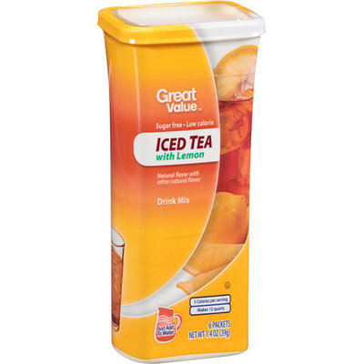 Great Value: Iced Tea With Lemon Drink Mix, 1.4 oz