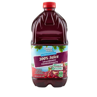 Great Value 100% Cranberry Pomegranate Flavored Juice Blend, 64 oz