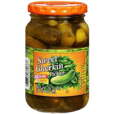 Great Value: Sweet Gherkin Pickles, 16 Fl Oz