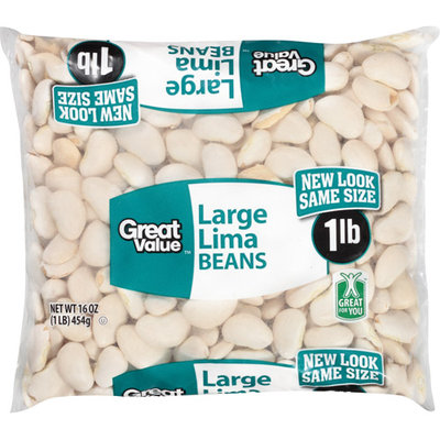 Great Value: Large Lima Beans, 16 Oz