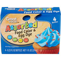 Great Value Assorted Food Color & Egg Dye, 1 oz