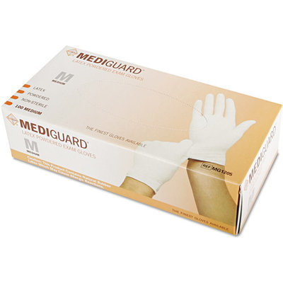 Medline MediGuard Powdered Latex Exam Gloves, Large, 100/Box