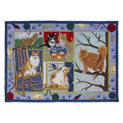 Park B Smith Ltd PB Paws & Co. Multi Cat Days Tapestry Rug