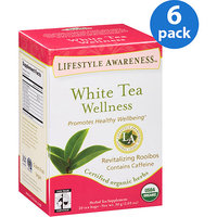 Tadin Tea Lifestyle Awareness White Tea Wellness Herbal Tea Supplement Tea Bags, 20 count, 1.05 oz, (Pack of 6)