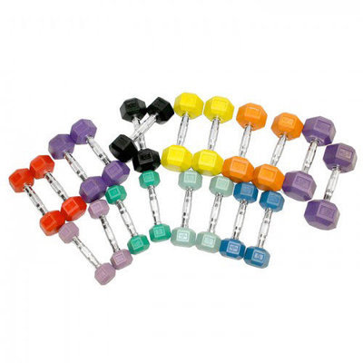 Unified Fitness Group Colored Aerobic Hex Dumbbell Set