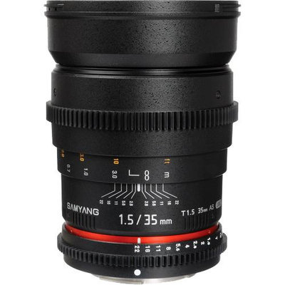 Samyang 35mm T1.5 Cine Wide Angle Lens for Sony Alpha Video DSLR Cameras
