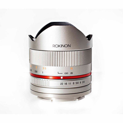 Rokinon 8mm f/2.8 Series 2 UMC Fisheye, Manual Focus Lens for Sony E-mount (NEX), Silver