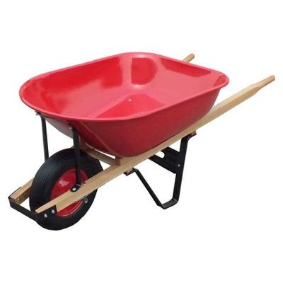 United General Supply Import WH89975 6 Cubic Feet 20 Gauge Steel Tray Wheelbarro
