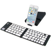 The One Iwerkz 44652BW Universal Foldable Bluetooth Keyboard -black & White
