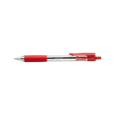 Universal Red Ink Economy Retractable Ballpoint Pen (6 Packs of 12)
