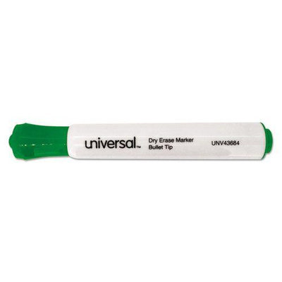 Universal 43684 Dry Erase Marker, Bullet Tip, Green, Dozen