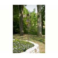 Panacea PAN88864 63 inch Vertical Bronze Leaf Kinetic Art Windmill