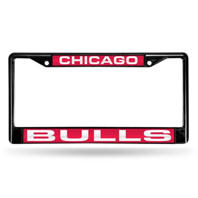 Rico Industries RIC-FCLB72001 Chicago Bulls NBA Laser Cut Black License Plate Frame
