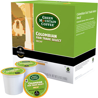 Keurig K-Cup Portion Pack Green Mountain Coffee Colombian Fair Trade Select Decaf Coffee - 18-pk.