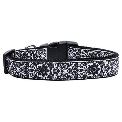 Ahi Fancy Black and White Nylon Ribbon Dog Collars Large