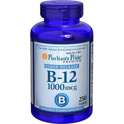 Puritan's Pride 2 Units of Vitamin B-12 1000 mcg Timed Release-250-Tablets
