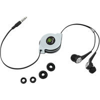 Emerge Technologies Retractable Noise Isolating Stereo In-Ear Earbuds ETAUDIOIEB