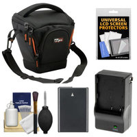 Vidpro TL-25 Top-Load DSLR Camera Holster Case (Small) with EN-EL14 Battery & Charger + Accessory Kit for Nikon D3100, D3200, D5100, D5200