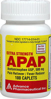 Acetaminophen Pain Reliever Acetaminophen Caplets Non Aspirin Extra Strength Pain Reliever 500mg