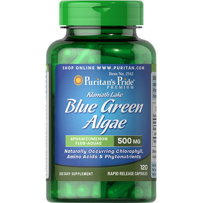 Puritan's Pride 2 Units of Klamath Lake Blue Green Algae 500 mg-120-Capsules