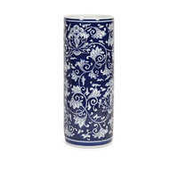 Cc Home Furnishings 20 Stoviglie D'Epoca Blue and White Cylindrical Antique-Style Ceramic Umbrella Holder