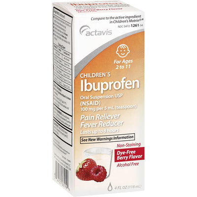 Actavis Children's Ibuprofen Dye-Free Berry Flavor Oral Suspension Pain Reliever/Fever Reducer, 4 oz