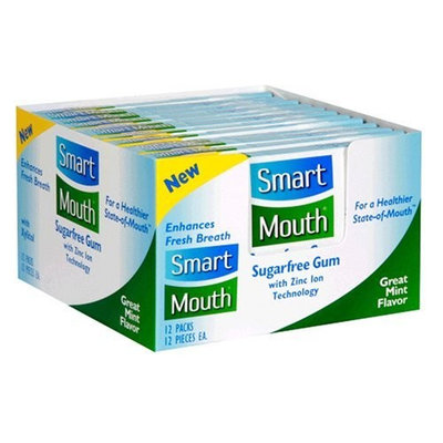SmartMouth Sugarfree Gum, Great Mint Flavor, 12 count packs (Pack of 12)