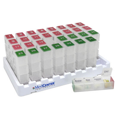 Cooper & Co., Inc. Low Profile MedCenter 31 Day Medication Organizer