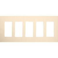 Morris Products 5 Gang Decorator Screwless Snap in Wall Plates in Almond
