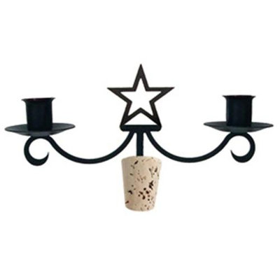 Village Wrought Iron C-WB-50 Star Wine Bottle Topper - Candelabra