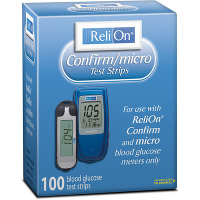 ReliOn Confirm/micro Blood Glucose Test Strips 100 count