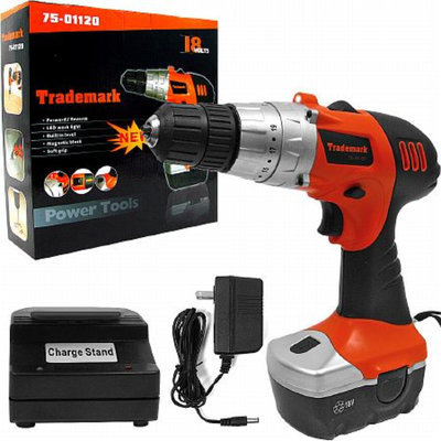Trademark Global 18V Cordless Drill w/ LED Light and extras