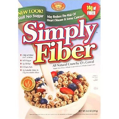 Benefit Nutrition Simply Fiber All Natural Crunchy Os 8.5 - Ounce Boxes Pack of 6