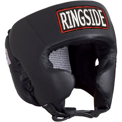 Ringside Competition Boxing Headgear with Cheeks (Black, Small)