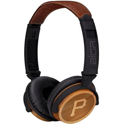 BiGR Audio XLMLBPIP3 Circumaural Pittsburgh Pirates Natural Wood Finish Headphone