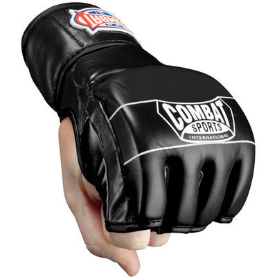 Combat Sports Traditional MMA Fight Gloves (White-Black, Regular)