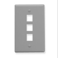 ICC IC107F03GY 3 Port Single Gang Face plate