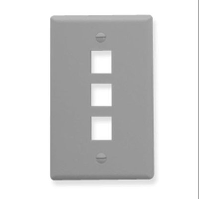 ICC IC107F03GY 3 Port Single Gang Face plate