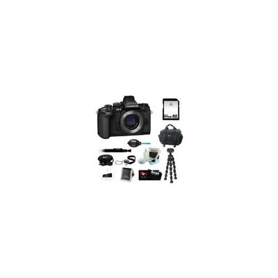 Olympus OM-D E-M1 Compact System Camera with 16MP and 3-Inch LCD - Body Only + 64GB SD HC Memory Card + Focus Deluxe Soft Shell Camera Gadget Bag + Mini Flexibl