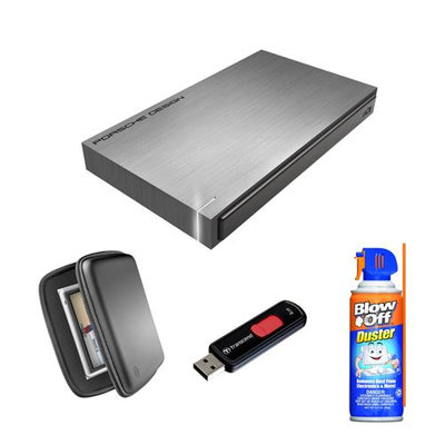 LaCie Porsche Design P'9220 USB 3.0 2TB External Hard Drive plus 8GB USB 2.0 Flash Drive Bundle
