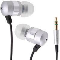 Accessory Power GOgroove audiOHM Ergonomic Metallic Silver Earbuds with Interchangeable Noise-Reduction Silicone Ear Pieces