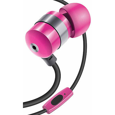 Accessory Power GOgroove AudiOHM HF Earphones Headphones w/ Hands-Free Microphone - Pink
