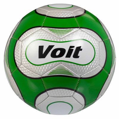 Lion Sports Voit Size 5 Reflect Soccer Ball Deflated - Silver and Green Graphic